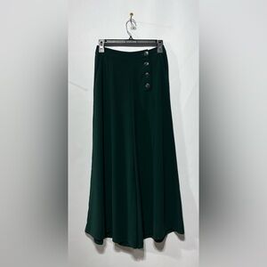 Elodie High Rise Dark Green Wide Leg Crop‎ Women’s Dress Pants Size XS